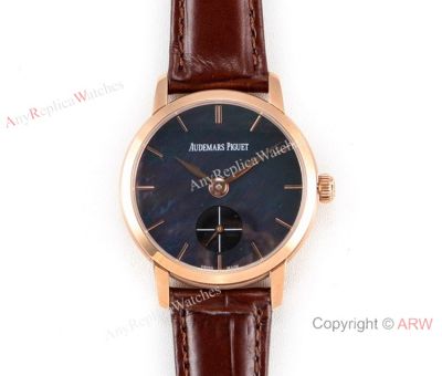 GB Factory replica Audemars Piguet Jules Audemars Rose Gold Black MOP Dial Watch